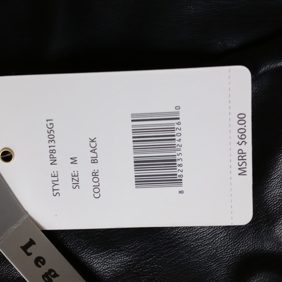 Black Faux Leather Leggings Zac & Rachel Medium - Picture 4 of 8